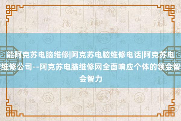 能阿克苏电脑维修|阿克苏电脑维修电话|阿克苏电脑维修公司--阿克苏电脑维修网全面响应个体的领会智力